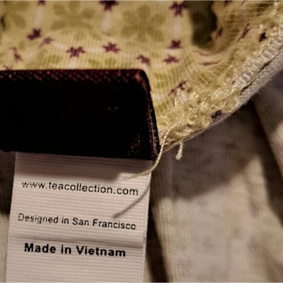 Tea Collection girls size 12 2 tone green  purple & white elastic waisted skirt - Picture 4 of 4